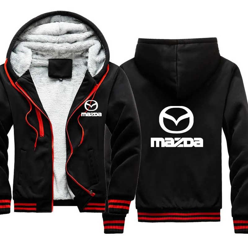 

winter Fashion Men's Hoodie Mazda Car Logo Print Casual high quality Cotton velvet thickening Men's Hoodie jacket