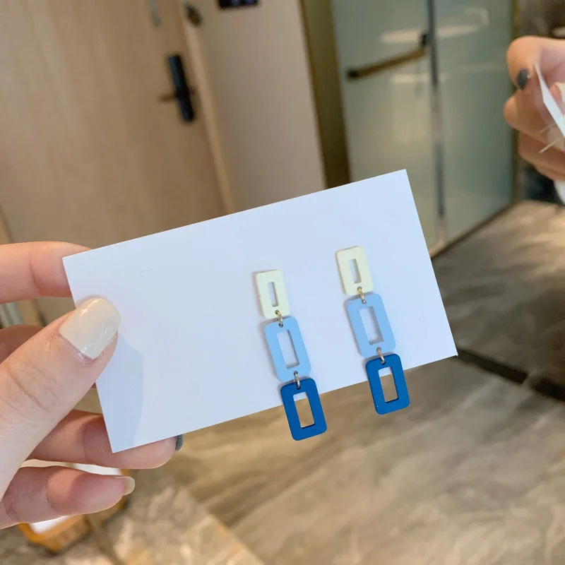 

Vintage Long Chain Earrings For Women Hip Hop Simple Geometric Hanging Earrings Unusual Statement Earrings Jewelry Accessories