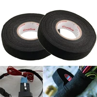 1roll 19mm x 15m 15mx9mm black color wiring harness tape strong adhesive cloth fabric tape for looms cars