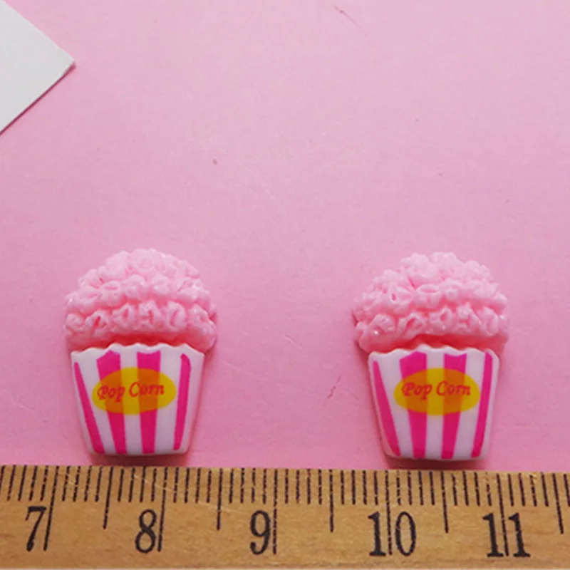 100 шт. Миниатюрный смолы милые попкорн поддельные Еда кабошон с плоской задней