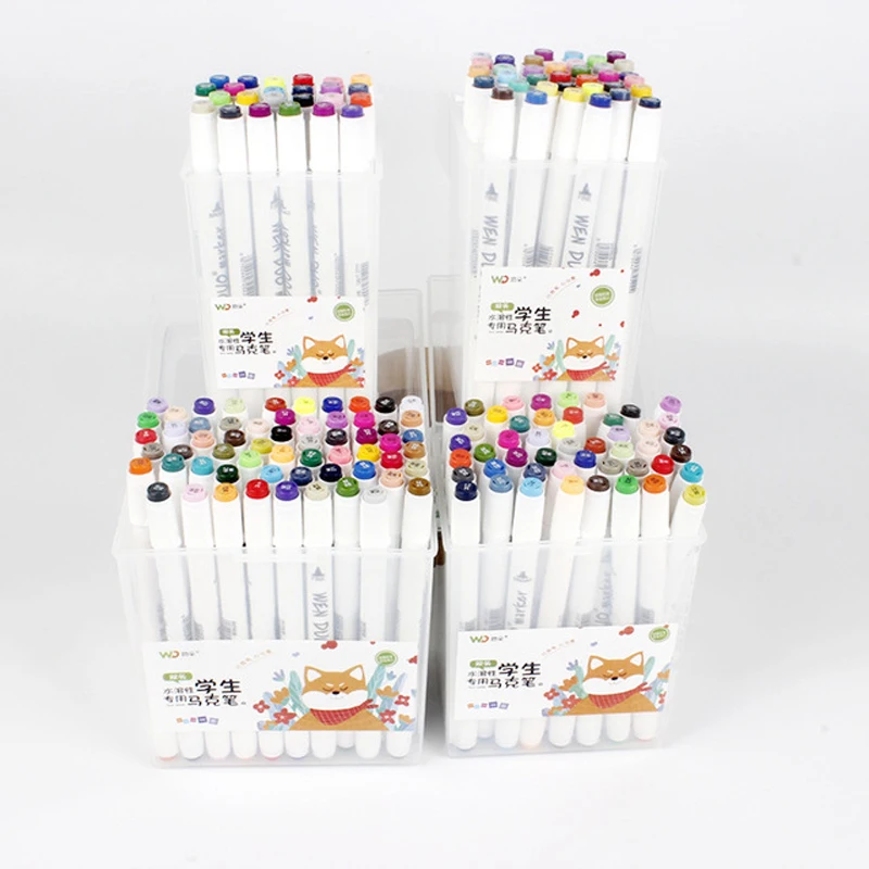 

Marker set of pen 24 36 48 60 double colours head marker student pen paint double head color with water base pen paint