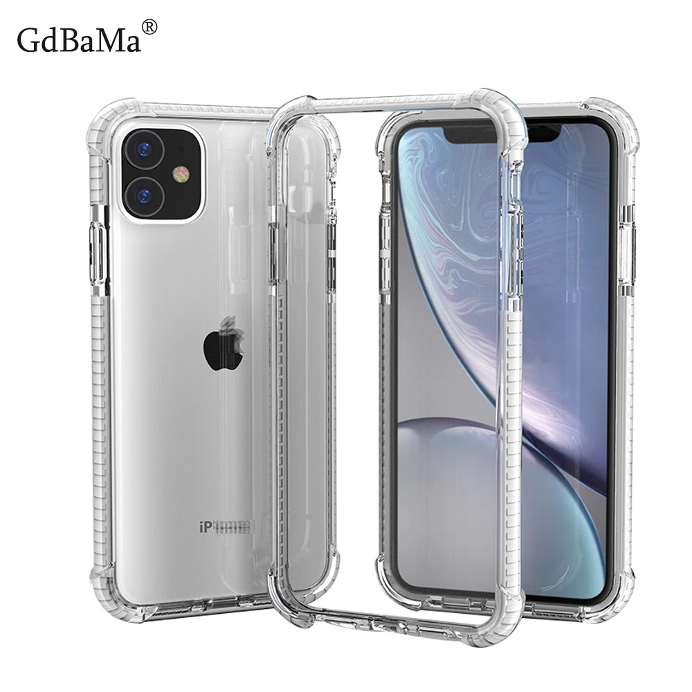 

High-grade Protection Case For iPhone 11 Pro Max Four Corner Strengthen Silicon Clear Cover For iphone 11 Case For Coque iPhone