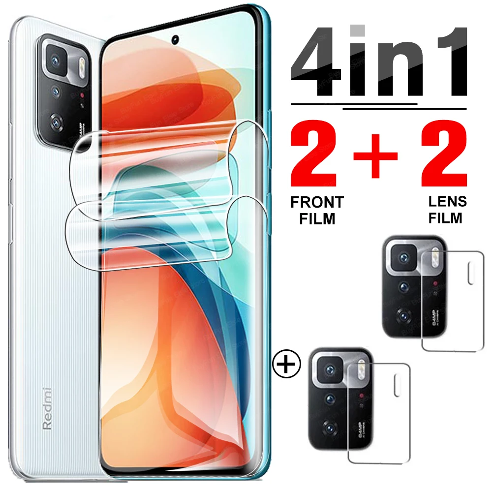 

4 in 1 Hydrogel Film For Xiaomi Poco X3 GT Screen Protector films For Poco X3 NFC F3 GT M3 Pro 5G Protective film not glass