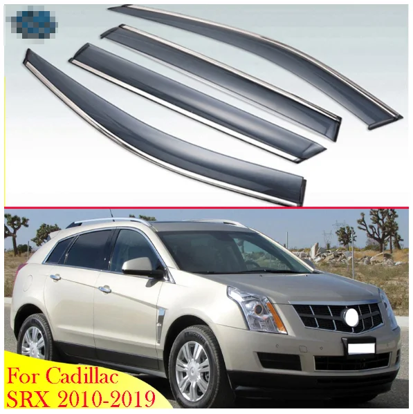 

For Cadillac SRX 2010-2019 Car Accessories Plastic Exterior Visor Vent Shades Window Sun Rain Guard Deflector 4pcs
