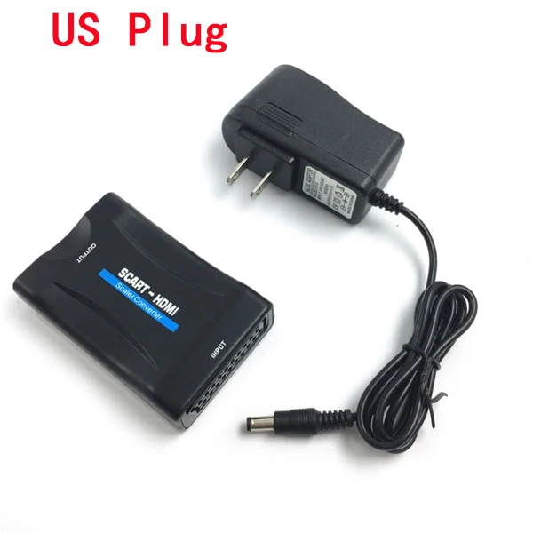 US Converter 1080P Scart в HDMI конвертер аудио высококлассный видео адаптер для HD tv Sky Box STB для смартфона HD tv DVD новейший EU/US разъем питания - Цвет: US Converter