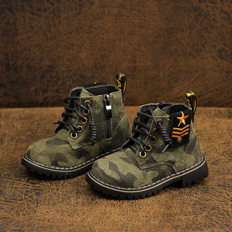 

Children's Shoes 2021 Camouflage Boy Martin Boots Girls Toddler Boots Child High Children's Canvas Shoes Casual Military Boots