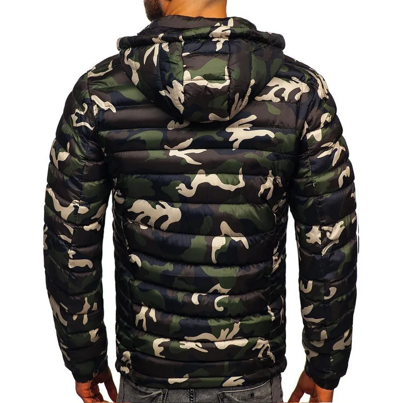 ZOGAA Fall/winter New Style Men's Cotton-padded Jacket Fashion Hooded Warm Camouflage Cotton-padded Jacket Casual Padded Jacket