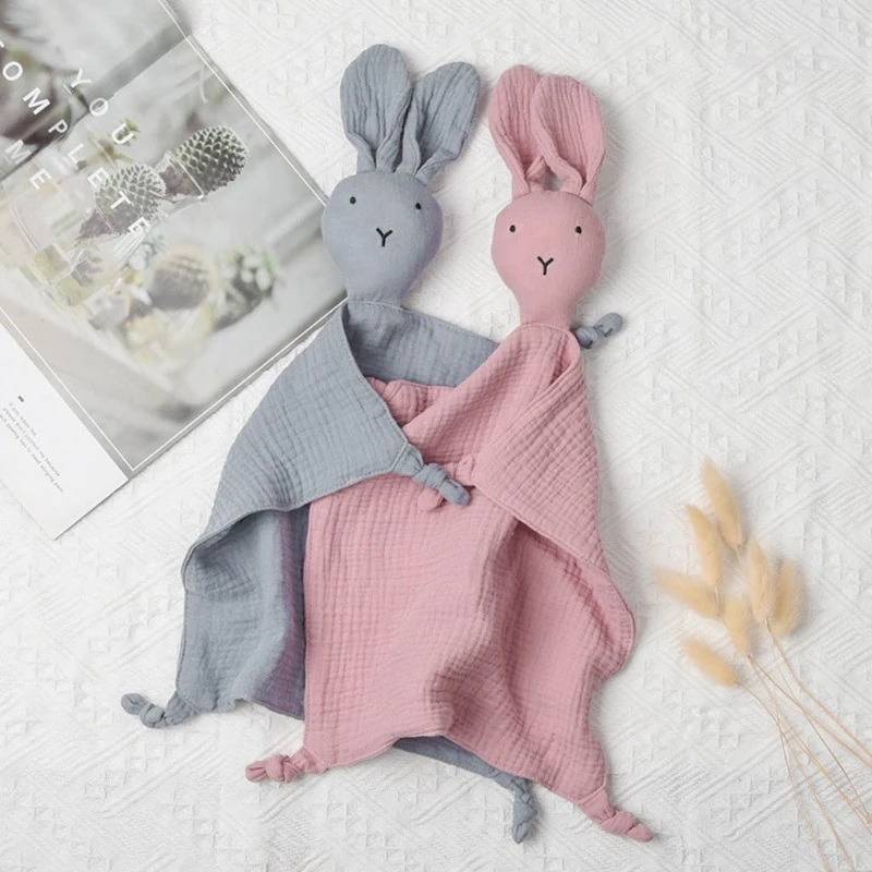 

Baby Security Blanket Soothing Appease Towel Soft Animal Rabbit Doll Teething Bib Infants Comfort Sleeping Nursing Cuddling Toy