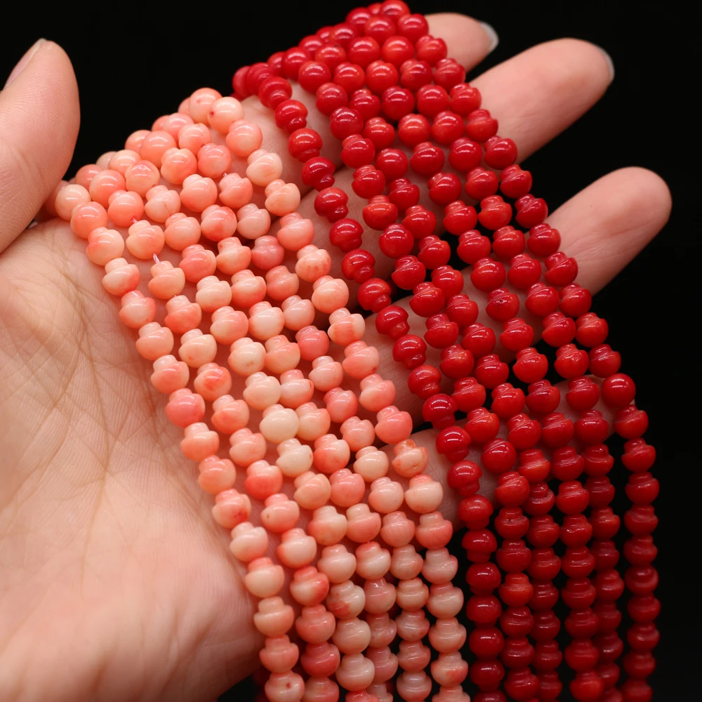

2021 New Natural Coral Beaded Red Pink Mushroom Shaped Beads Making Exquisite DIY Necklace Bracelet Accessories Gift Party36Cm