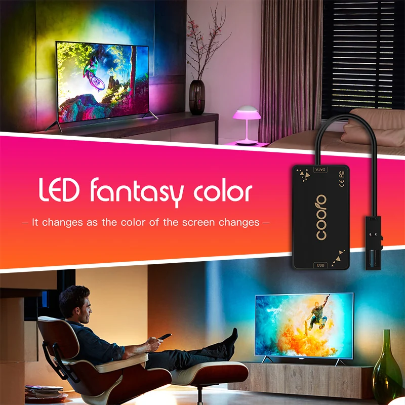Ambilight ТВ Светодиодная лента подсветка цифровая лента Набор USB адаптер питание RGB Полноцветный сменный ПК ТВ фоновое освещение 1 м~ 5 м