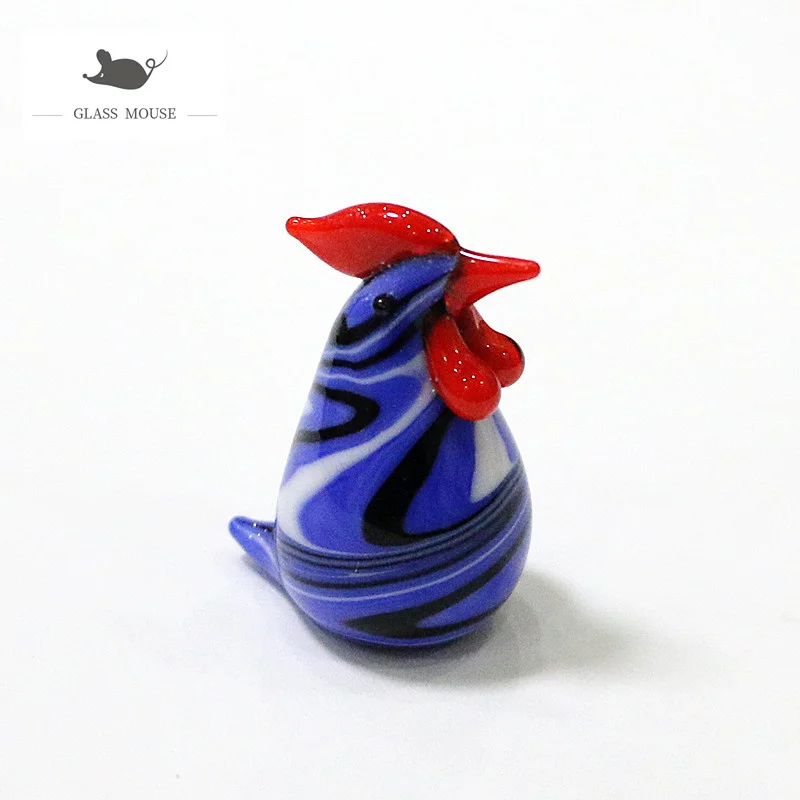

Handmade Murano Glass Chicken Figurines Miniature Japanese Cute Cartoon Animals Statue Ornaments Lovely Home Tabletop Decoration