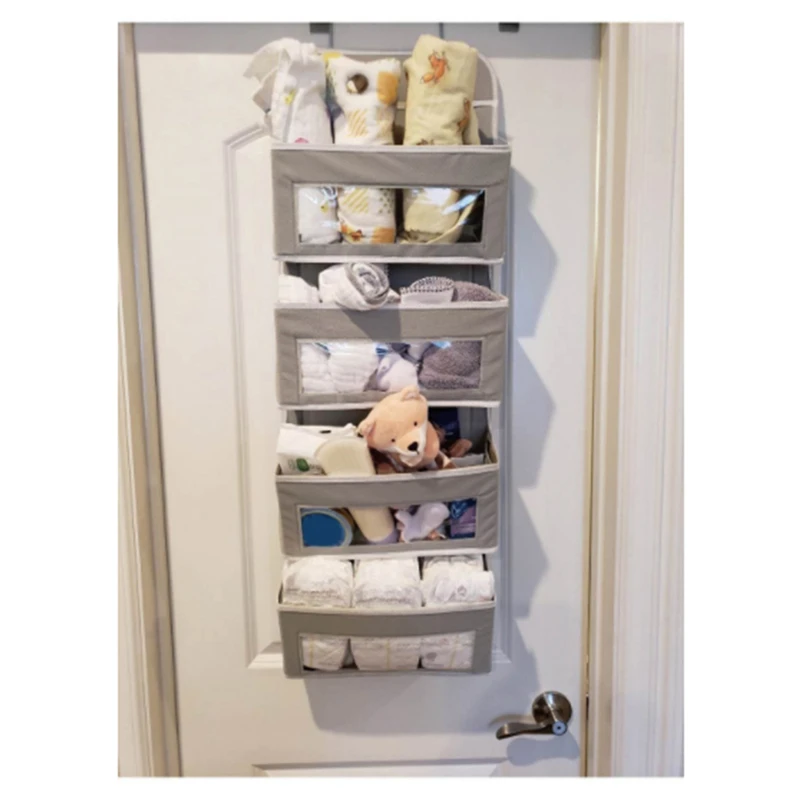 

Household Hanging Organizers Sundries Storage And Sorting Storage Bags Door Wall Lnstallation 4 Transparent Pocket Hook Storage