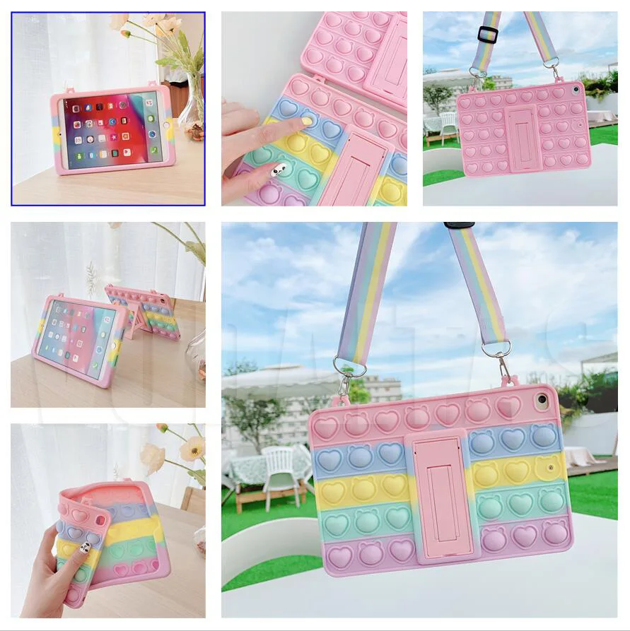 

Silicon Tablet Case For iPad Pro 11 2020 / 9.7 2017 2018 / 7th 8th 10.2 inch Cartoon Kids Cover For iPad air 10.5 Mini 2 3 4 5