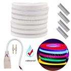 1м 2м 5м 10м 20 м Flex светодиодная лента Neon Light SMD 2835 120 светодио дный sM светодио дный неон полосы света Водонепроницаемый IP68 2,5 см Cuttable светодио дный освещения DC12V