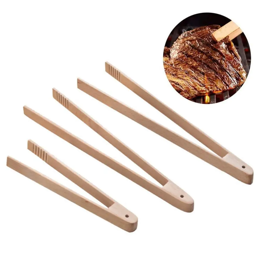 2 шт. деревянные щипцы для еды зажим жареное мясо торт хлеб десерт - Цена: 61,06 - 90,11 руб.