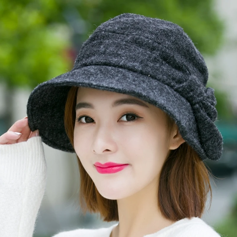 H7705 Women Bucket Hat Female Autumn Winter Korean Fashion Solid Color Fisherman Basin Cap Japanese Simple High Quality Hats