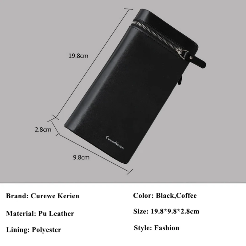 Оригинальные мужские кошельки Длинный кошелек на молнии карман для телефона