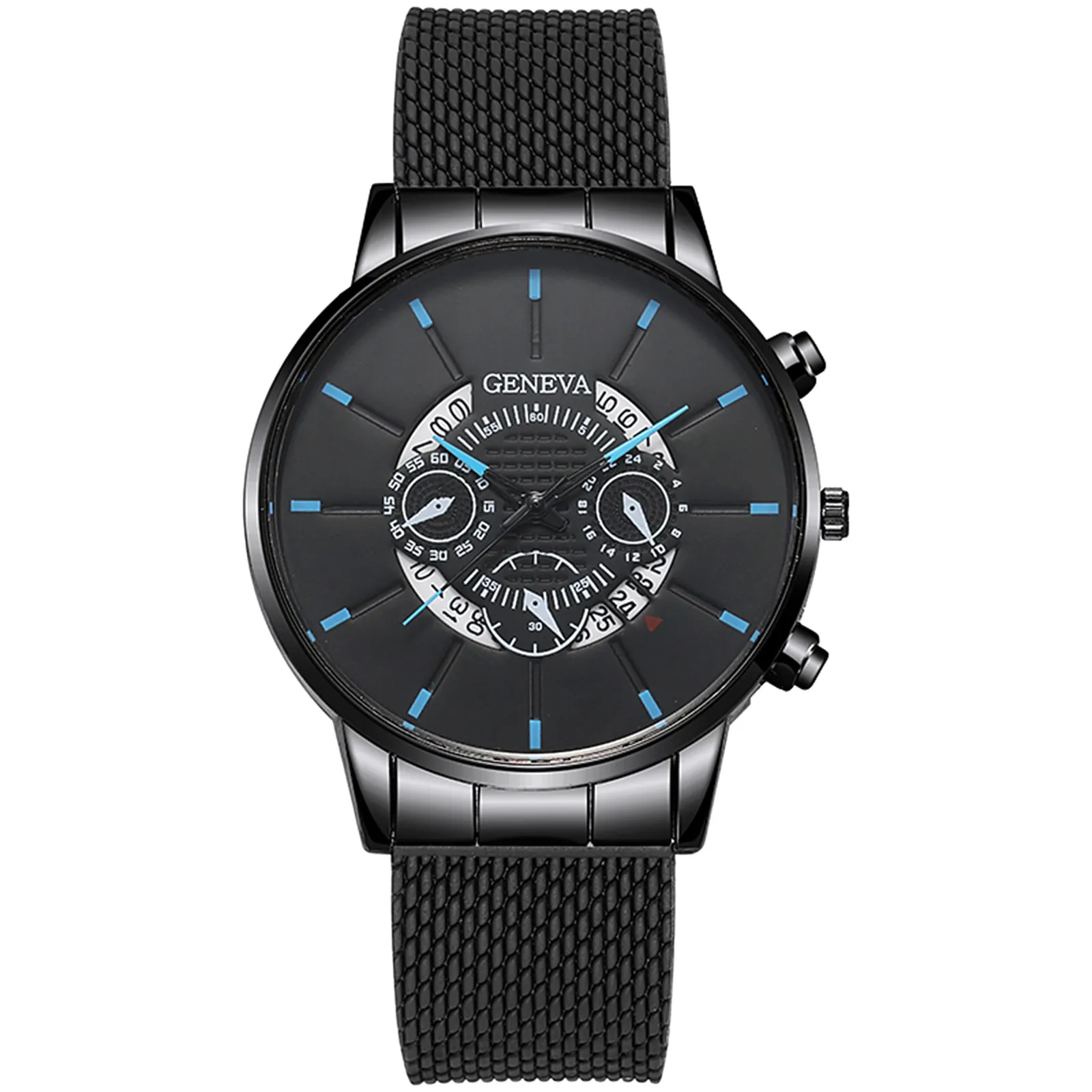 

часы мужские часы мужские наручные Men's Casual Business Calendar Mesh Strap Watch Men's Quartz Watch Мужские цифровые часы