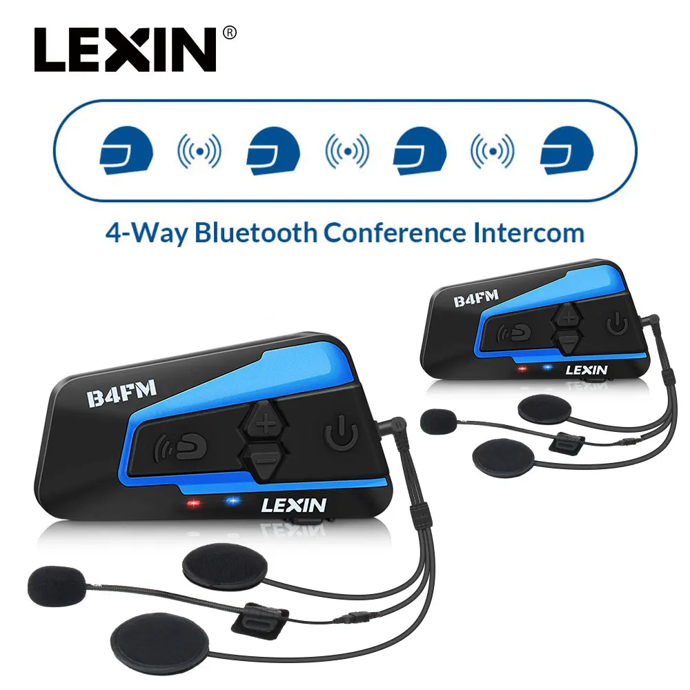 2 шт. Lexin 4 способа пересеченной местности, мотоцикл Bluetooth шлем гарнитуры домофон, FM, BT, интеркомуникатор, наушники MP3 interfone