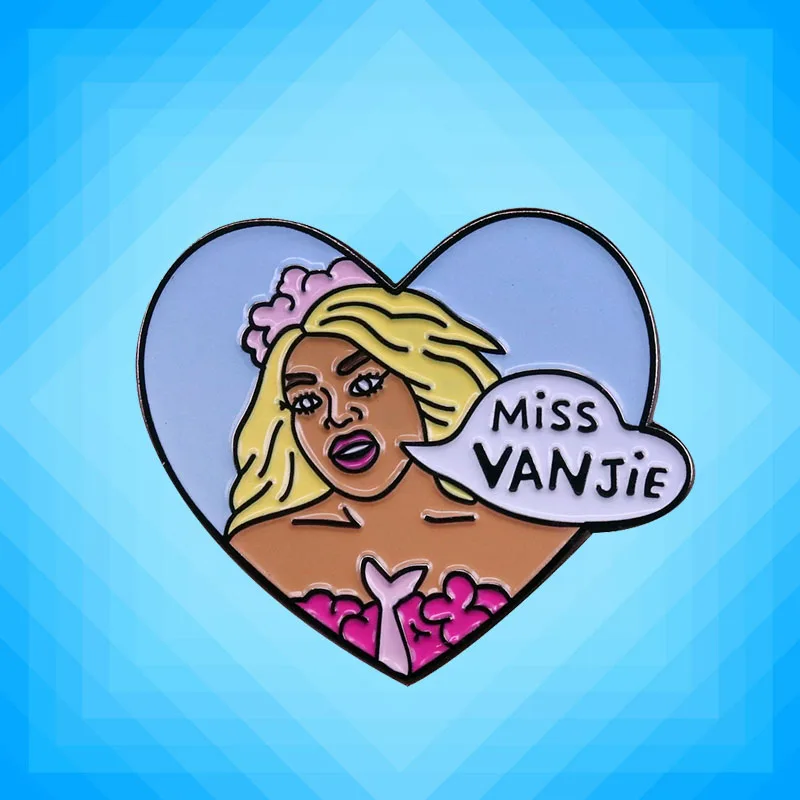 

Miss Vanjie Drag Race Drag Queen Enamel Brooch Pins Badge Lapel Pin Brooches Alloy Metal Fashion Jewelry Accessories