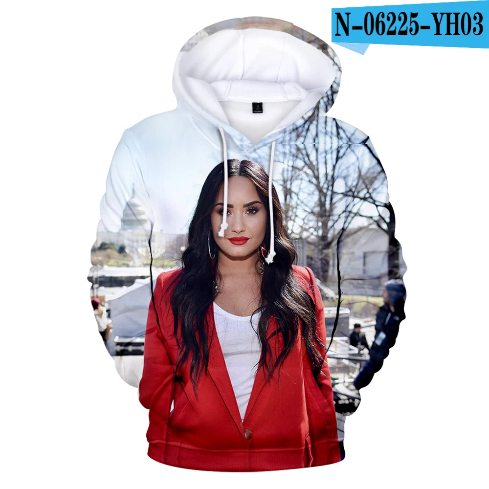 Горячая Распродажа толстовки Demi Lovato толстовки с 3D принтом Мужская/Женская Harajuku одежда с длинным рукавом с капюшоном размера плюс пуловер - Цвет: 3D
