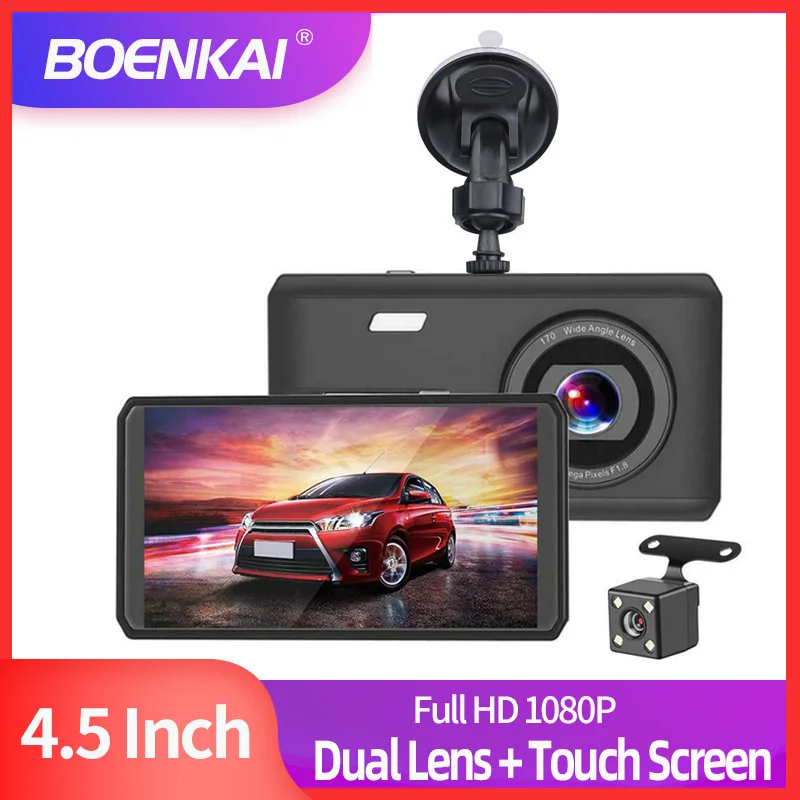 

Видеорегистратор BOENKAI с сенсорным экраном 4,5 дюйма, 1080P, Full HD