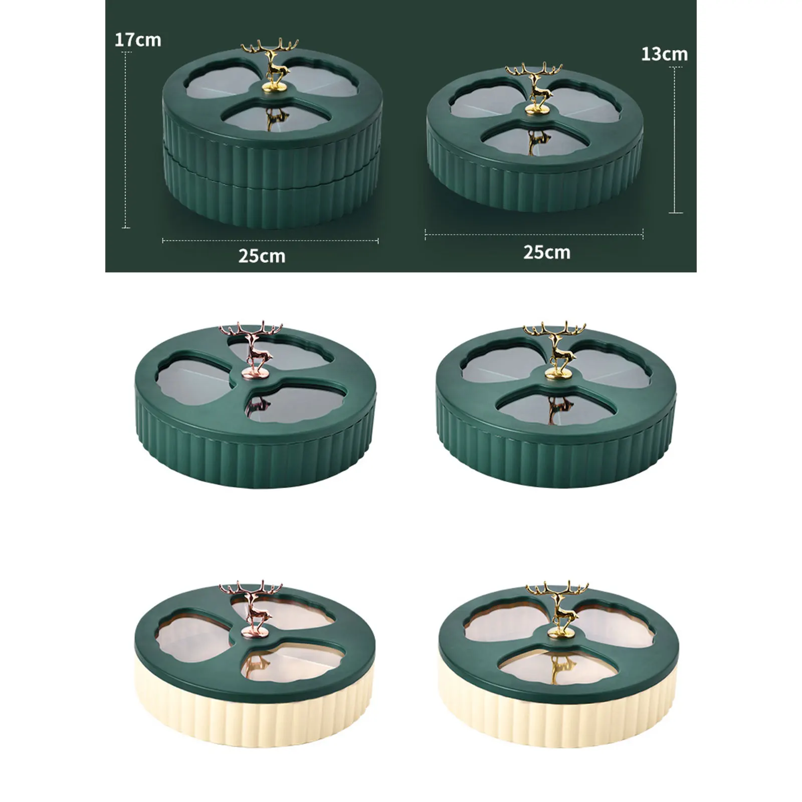 Luxury Dried Fruit Storage Box Creative Multi-layer Nut Tray Candy Elk Pattern Snack Plate | Дом и сад