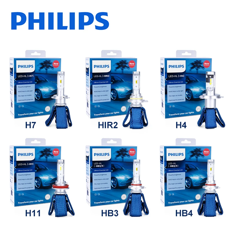 Автомобильные фары Philips H4 LED H7 HB3 9005 9006 HB4 H11 H16(JP) 9012 HIR2 6000K автомобильные дальнего и