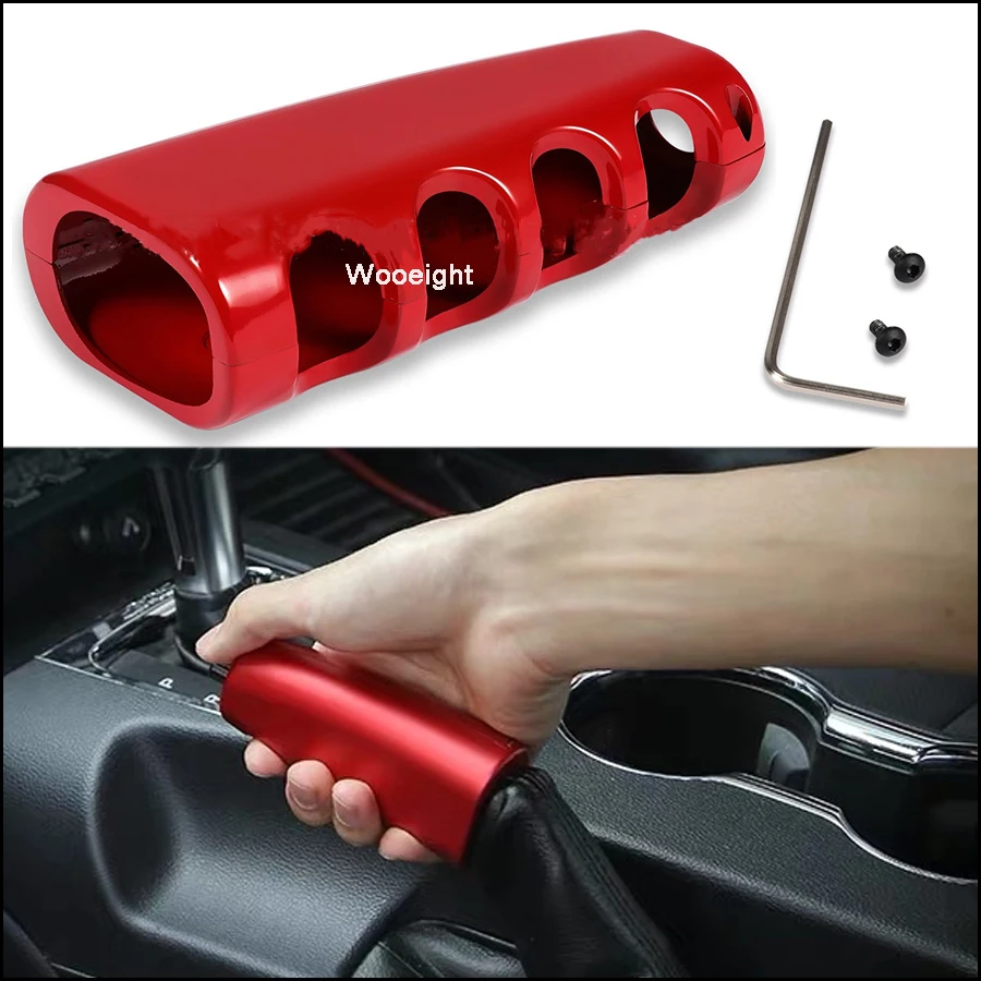 

Wooeight Car Interior Red Aluminum Alloy Hand Brake Handbrake Lever Grip Cover Frame Trim Fit for Ford Mustang 2015 2016 2017