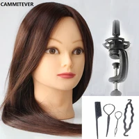 cammitever 20 inch hair styling mannequin head brown hair hairstyle for hairdresser dummy hair mannequins training head