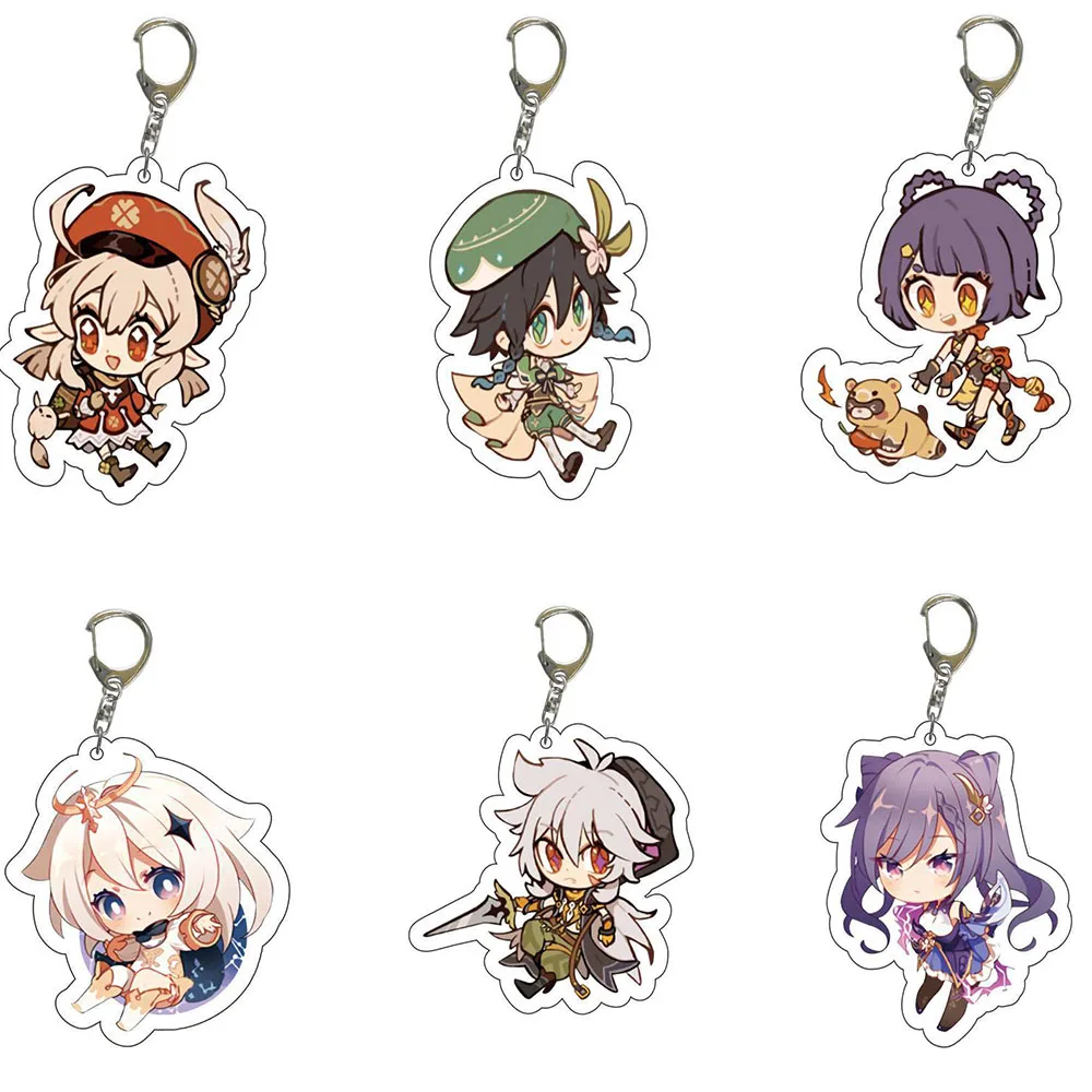 

Anime Genshin Impact Keychain Acrylic Figure Cartoon Pendant Keyring Collection Toy For Kids