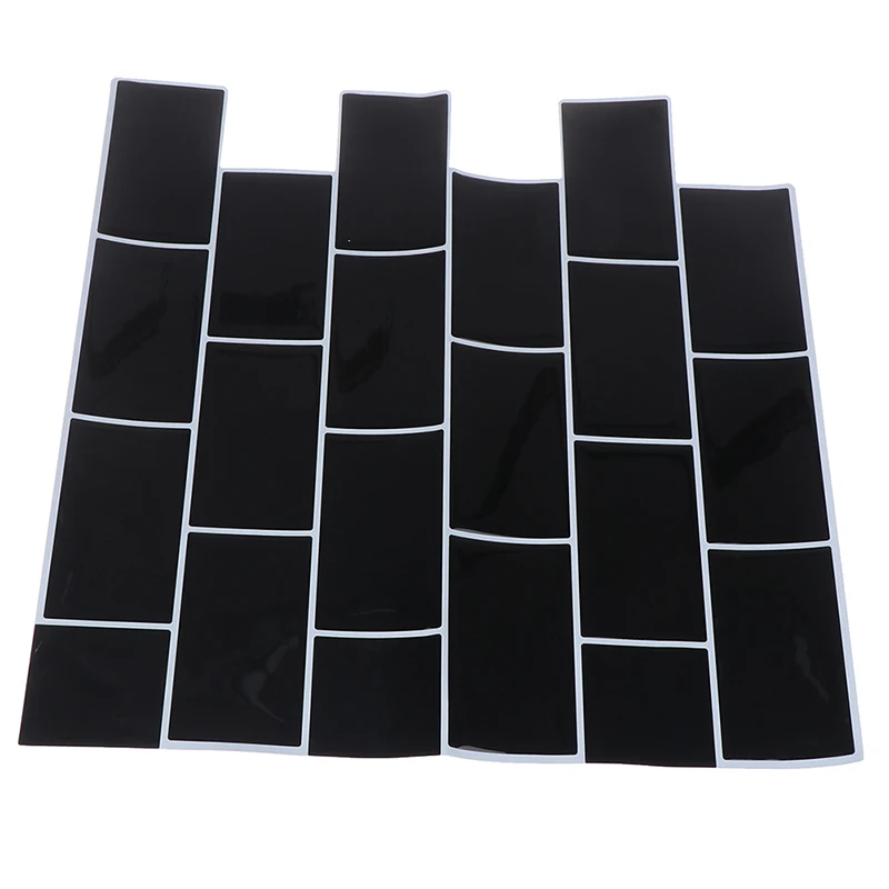 Самоклеящаяся 3D мозаичная Настенная Наклейка черного цвета для плитки метро |