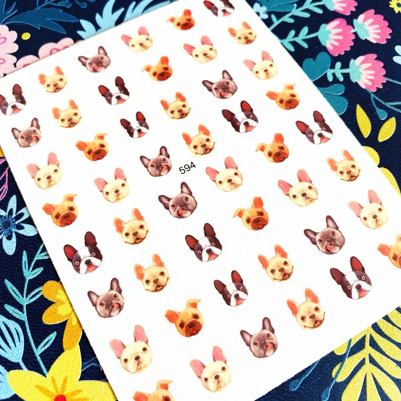 Newest HANYI-163-164 dog 3d nail art sticker decal stamping export japan design | Красота и здоровье
