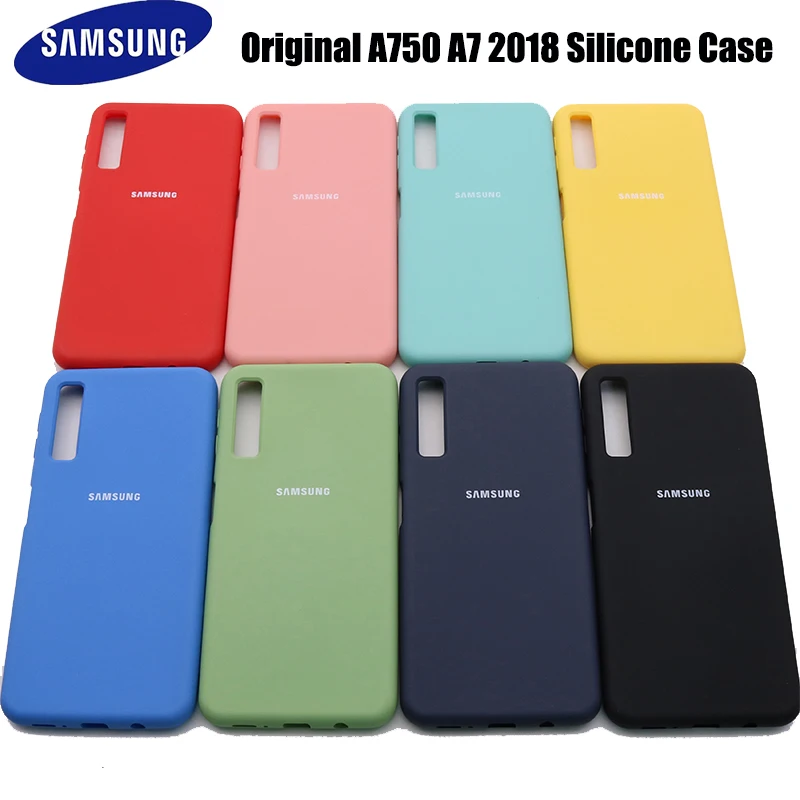 Оригинал Samsung A7 2018 A750 жидкий силикон мягкий защитный чехол накладка из мягкого