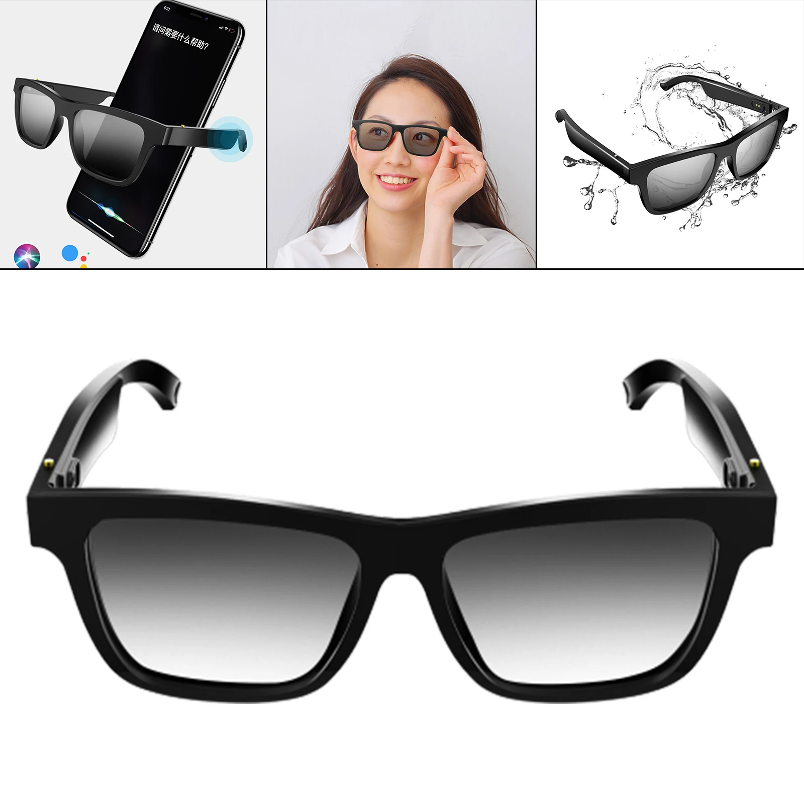 구매 무선 오디오 스마트 안경 스테레오 사운드 오픈 이어 이어폰 편광 렌즈 음악 IOS 안드로이드 여성과 남성을위한