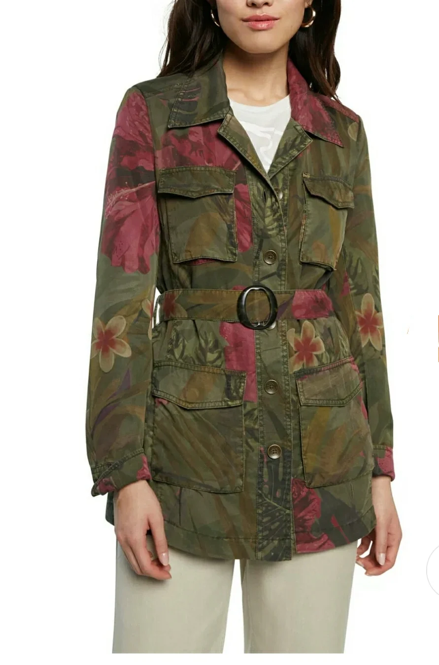 

Foreign trade original order Spain new style printing fashion casual belt jacket