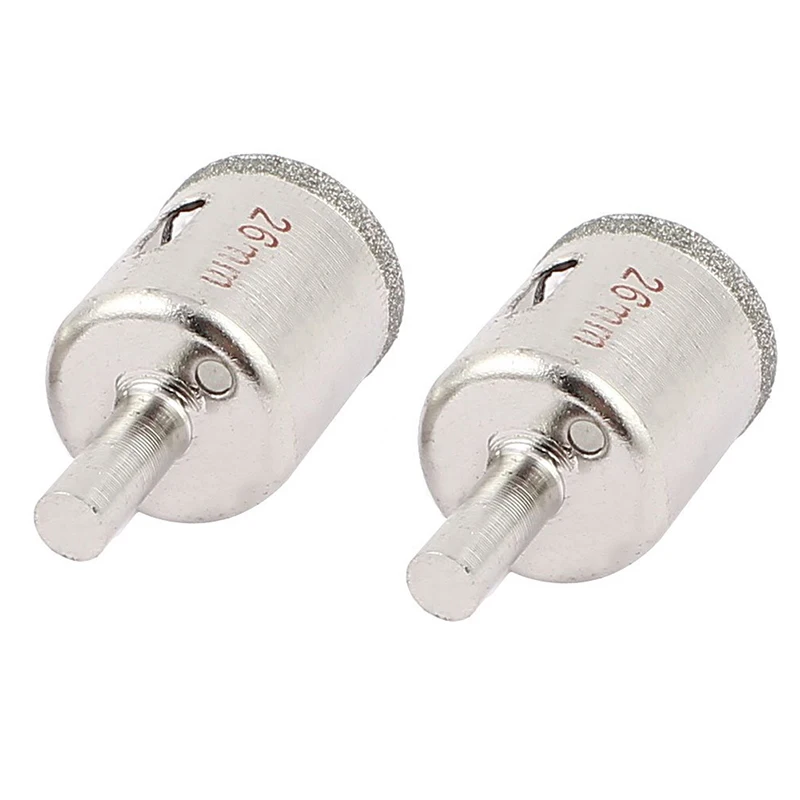 

26mm Dia Diamond Coated Drilling Drill Bit Tile Glass Hole Saw 2pcs