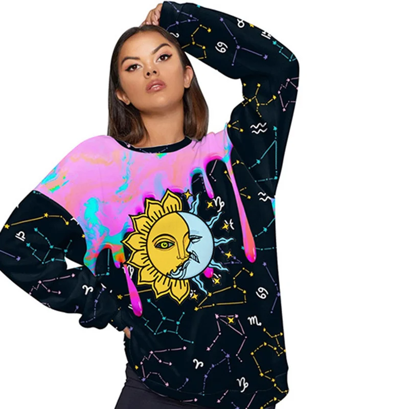 

Женский свитшот с круглым вырезом и длинным рукавом