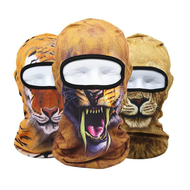 

Four Seasons Outdoor Cycling Fishing Sports Headgear 3D Animal Sunscreen Windproof Cold Warm Baotou Cap Halloween Horror Hat C96