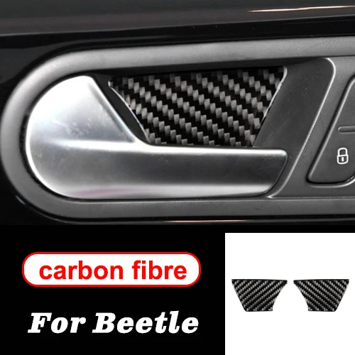 Door Handle B Аксессуары для volkswagen beetle, внутренняя отделка из углеродного волокна, центральная консоль, дверная панель, рулевое колесо, наклейки для автомобиля, Стайлинг - Название цвета: Door Handle B