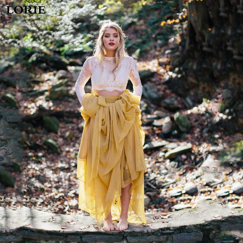 Кружевные свадебные платья LORIE из 2 предметов с длинным рукавом в стиле бохо а