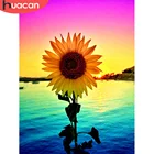 Алмазная 5d картина HUACAN, мозаика с подсолнухами, вышивка с цветами, украшение для дома