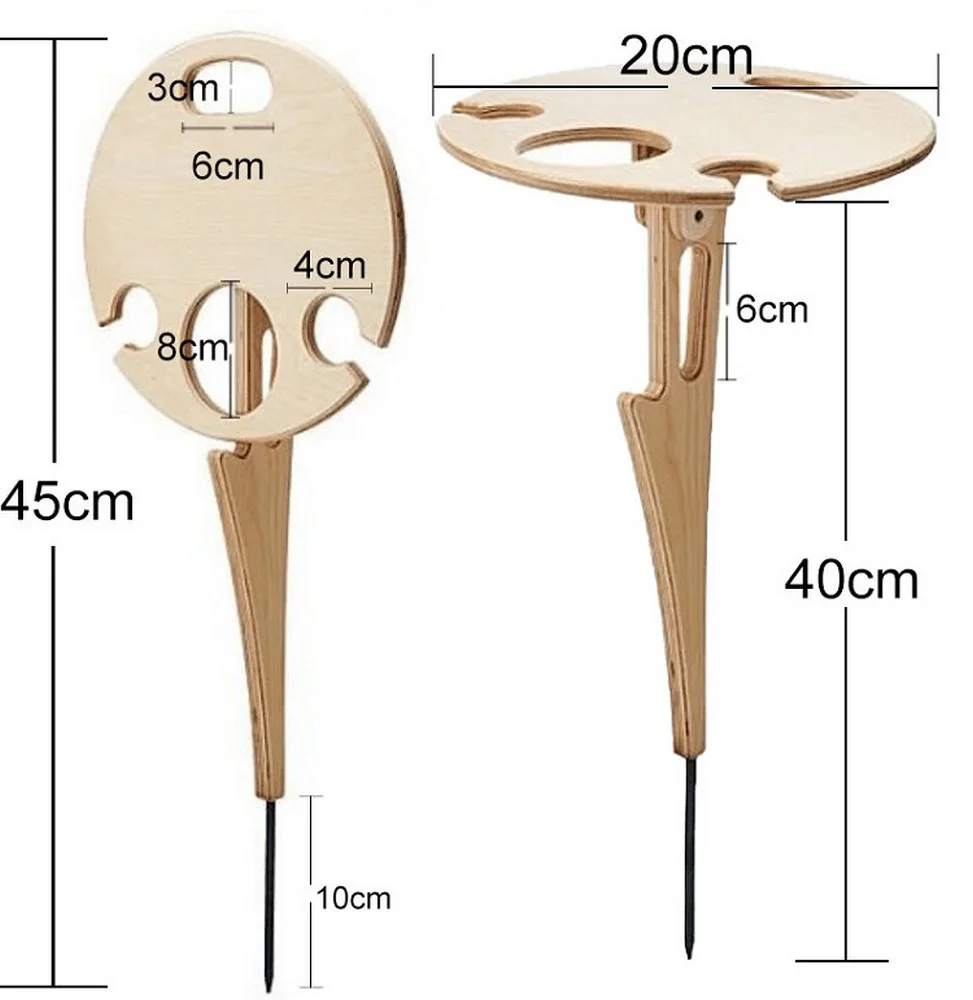 

Outdoor Wine Table Round Desktop Portable Picnic Table Wooden Wine Rack for Outdoor Picnic Camping Party Wine Holders Easy Carry