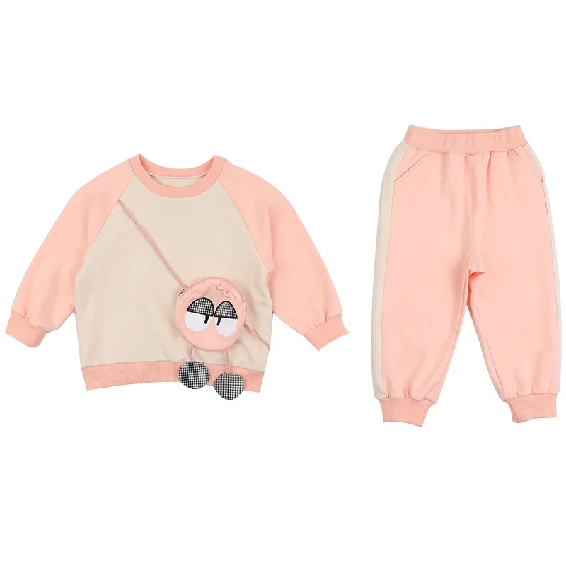 

HYLKIDHUOSE Girls Clothing Sets Children Cartoon T Shirt Pants 2 Pieces Kids Casual Clothes Spring Outdoor Student Sportswear