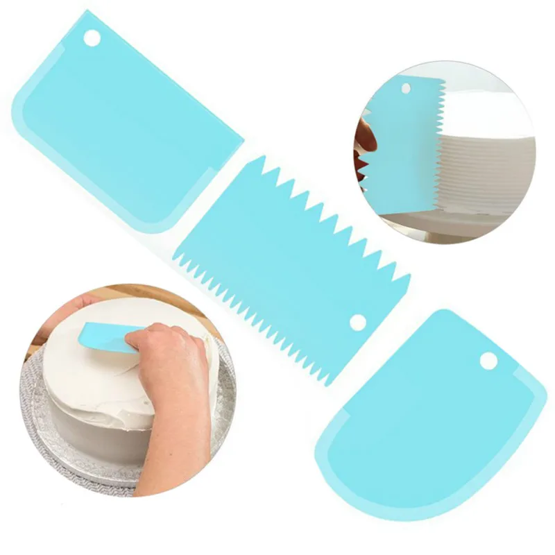 

3PCS/Lot Cream Scraper Irregular Teeth Edge DIY Scraper Cake Decorating Fondant Pastry Cutters Baking Spatulas Cake Tools
