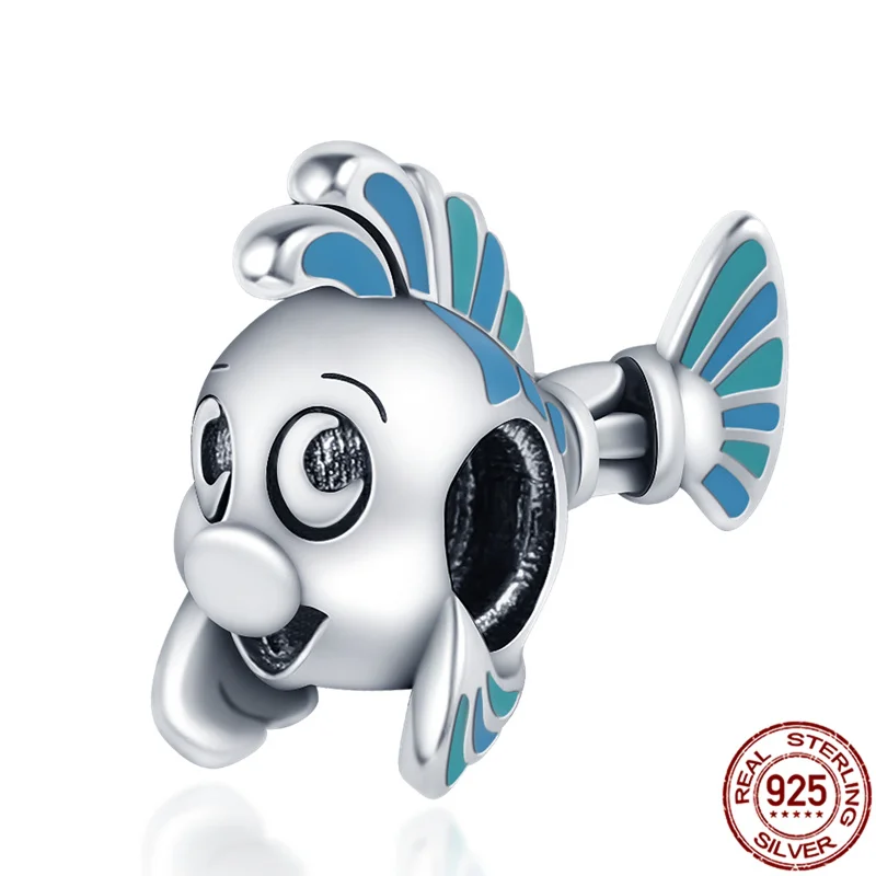 

925 Sterling Silver Little Halibut Froude Charm Fit Original Pandora Bracelet&Bangle Making Fashion DIY Jewelry For Women