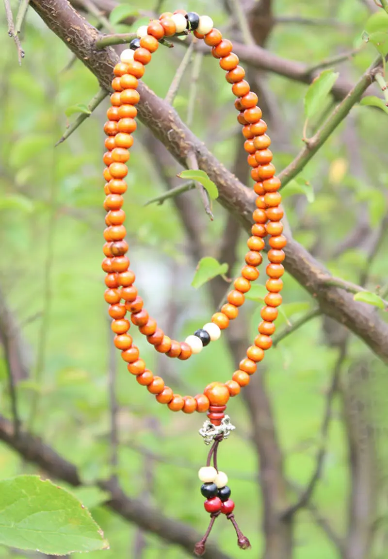 Тибетский буддизм 108 деревянный молитвенный бисер Vajra с кисточками Мала ожерелье