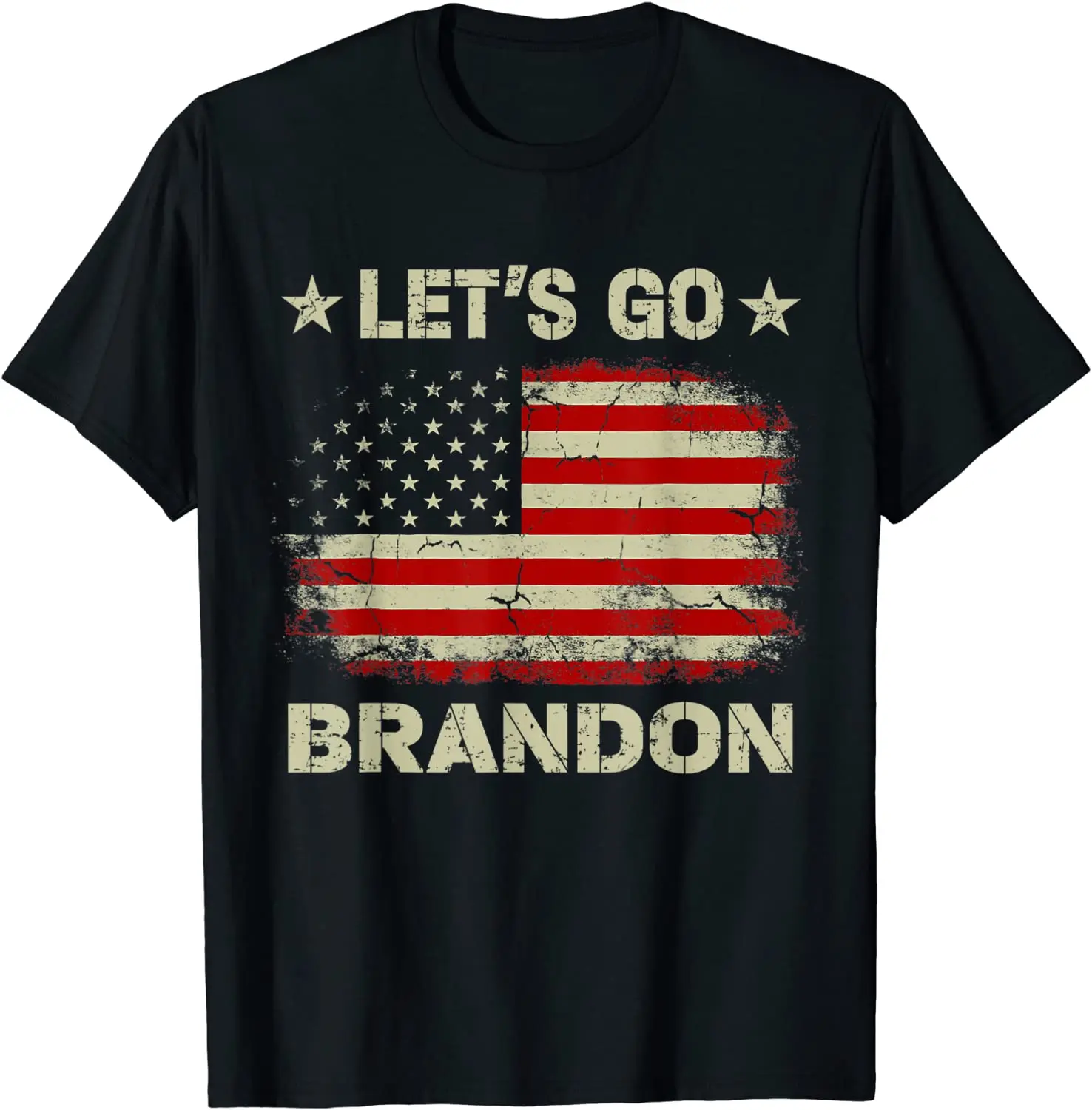 

Unisex 100% Cotton Let's Go Brandon American Flag Impeach Biden Men's Novelty Oversized T-Shirt Women Casual Tee