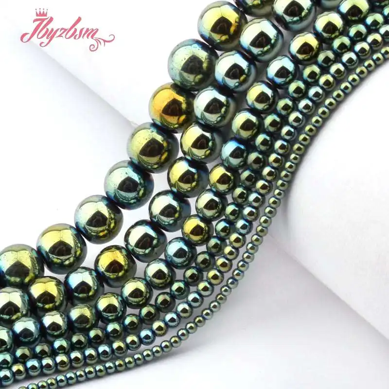 Бусины из натурального камня диаметром 15 дюймов 2 3 4 6 8 10 мм|rainbow hematite|for diyhematite stone