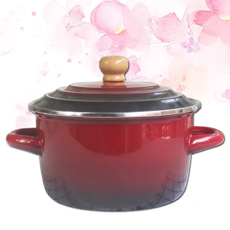 

Japanese Style Corrugated Lid Enamel Stew Pot 22cm Thick 3L Enamel Soup Pot Stew Pot Hot Pot Flat Bottom Noodle Pot Cookware